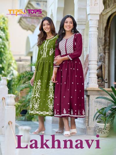Lakhnavi By Tips & Tops Designer Embroidered Short Kurti Collection